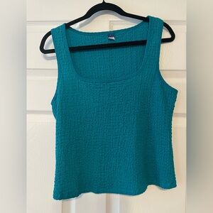 Old Navy Teal Textured Scoop Tank